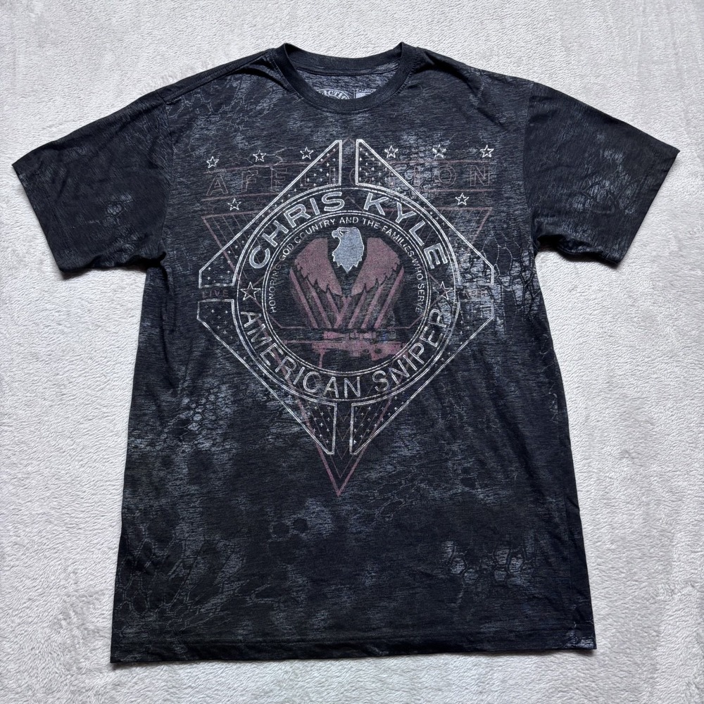 Affliction Chris Kyle Shirt Mens XL Black American Sniper Eagle Warrior Spirit